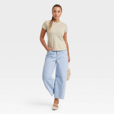 Women's Short Sleeve Pullover T-Shirt - Universal Thread Taupe S