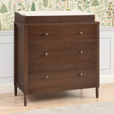Delta Children Serena 3 Drawer Dresser with Changing Top - Teak Brown (LOCAL PICKUP ONLY)