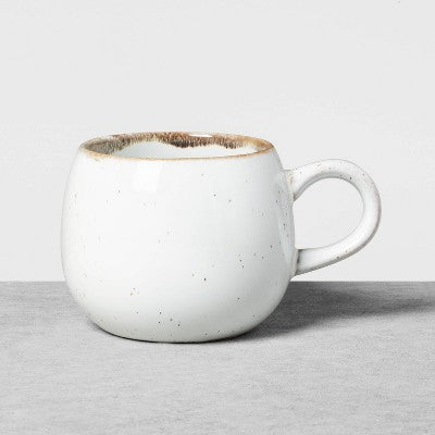 10oz Stoneware Reactive Glaze Round Mug Cream - Hearth & Hand with Magnolia: Dishwasher-Safe, Microwave-Safe