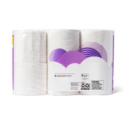 1000 Sheets per Roll Toilet Paper - 12 Rolls - up&up