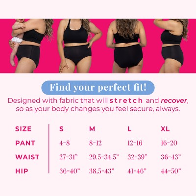 Proof Underwear Reusable Postpartum High Rise Brief, Super Heavy Absorbency - XL