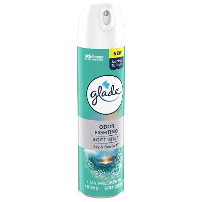 Glade Odor Fighting Soft Mist Aerosol Room Air Freshener - Sky & Sea Salt - 8oz