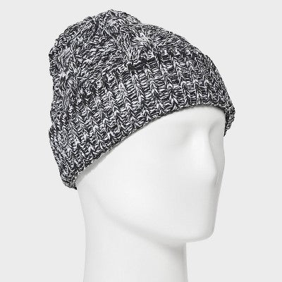 Men's Cable Beanies - Goodfellow & Co Black/white One Size Fits Most