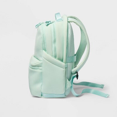 14L Faux Neoprene Backpack - All In Motion Mint: Water-Resistant College Bookbag