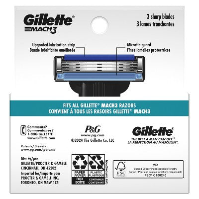 Gillette Mach3 Men's Razor Blade Refills - 4ct