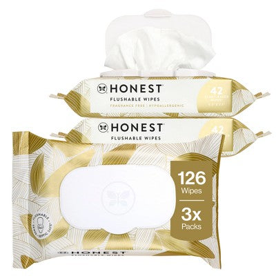 The Honest Company Flushable Wipes - Gilded Wings - 126ct: Unscented