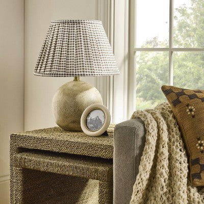 Gingham Pleated Lamp Shade Brown - Threshold designed with Studio McGee