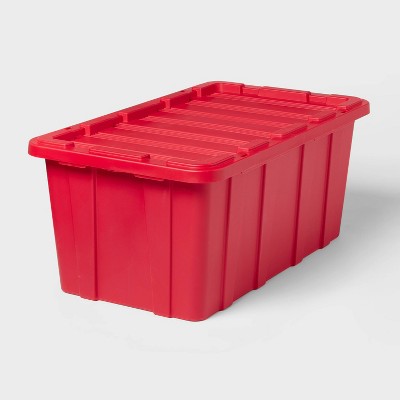 38gal HD Garage Tote - Rocket Red - Brightroom: Portable Lidded Utility Storage, 38 Volume, Plastic, 37.5" x 21.625" x 15.875" (LOCAL PICKUP ONLY)