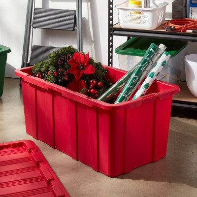 38gal Heavy Duty Christmas Tote Red - Brightroom (LOCAL PICKUP ONLY)