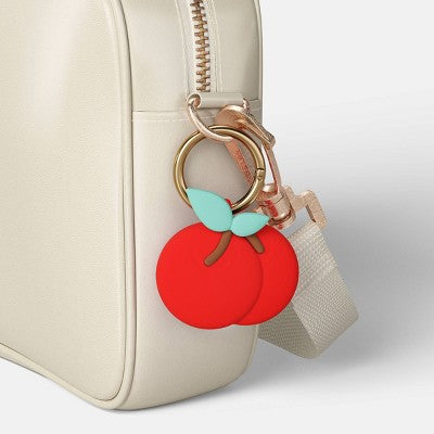 AirTag Keychain - heyday Cherries Red: Silicone Carabiner Holder
