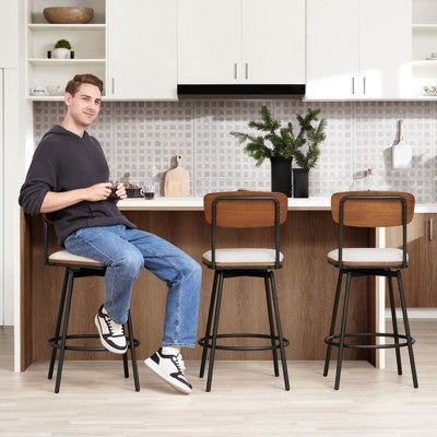 Spruce&Spring Swivel Counter Height Bar Stool with Metal Legs,, Light Grey  Fabric (LOCAL PICKUP ONLY)