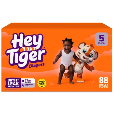 Hey Tiger Disposable Diapers - Size 5 - 88ct