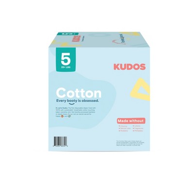 Kudos Chlorine Free Cotton-Lined Disposable Diapers - Size 5 - 44ct