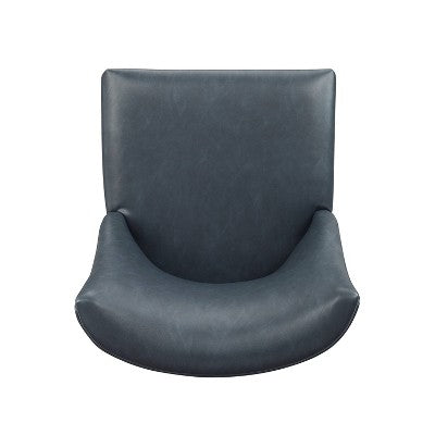 Axbridge Nailhead Trim Side Chair Faux Leather Navy - Powell: Elegant Dining Chairs, Set of 2, Birchwood Legs (LOCAL PICKUP ONLY)