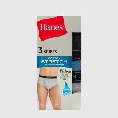 Hanes Premium Men's Cotton Stretch Briefs - Gray/Black S