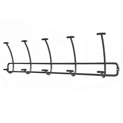 Bent Wire 5 Hooks Rail Black - Threshold: Wall Mounted Steel Hook Rack, Powder-Coated Finish, Decorative Coat Rack (LOCAL PICKUP ONLY)
