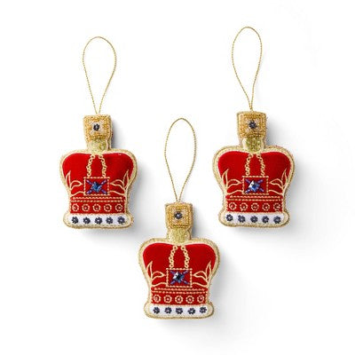 M&S 3ct Crown Fabric Christmas Tree Ornament Set