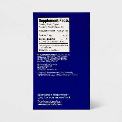 Fast Acting Lactose Dairy Intolerance Treatments Digestive Aid Caplets - 96ct - up&up