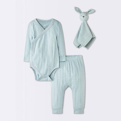 Baby Boys' 3pc  Pants Set with Lovey Toy - Cloud Island Blue 3-6M