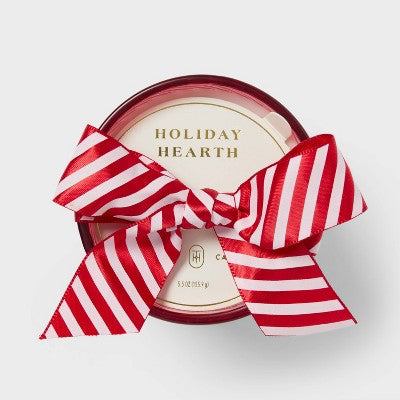 Swirled Glass Holiday Hearth Jar Candle Red 5.5oz - Threshold