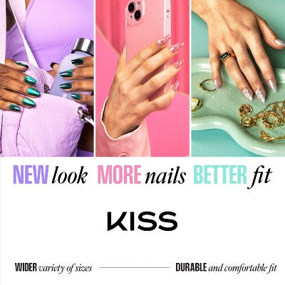 KISS Nails CORE Press-On Fake Nails - Short Coffin - Cheers - 35ct