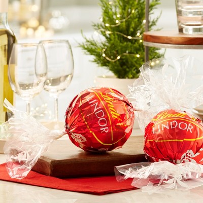 Lindt LINDOR Christmas Milk Chocolate Truffle Candy Maxi Ball - 8.8oz