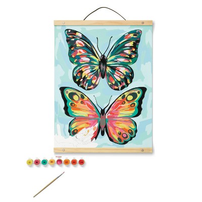 Paint by Number Kit Butterfly - Mondo Llama: DIY Canvas Art, Adult Painting Kit with Paints & Brush