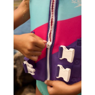 Speedo Junior Kids' Life Jacket Vest - Wave/Punch Pink Youth Jacket (Size by Weight)