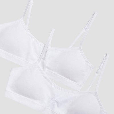 Hanes Girls' 2pk Seamless Bra - White XL