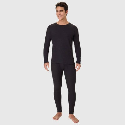 Hanes Men's Thermal Long Sleeve Waffle Knit Shirt - Black L
