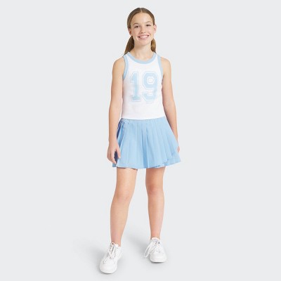 Champion Girls' Graphic High Neck Ribbed Tank Top Bright White XL