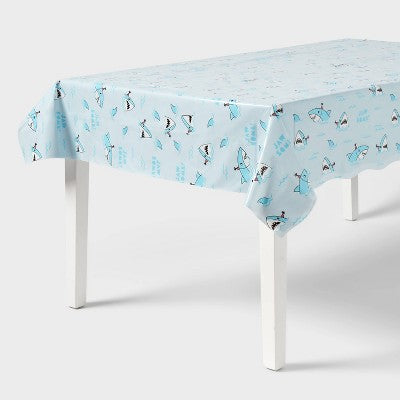 54"x84" Shark Printed Plastic Table Cover Blue - Spritz