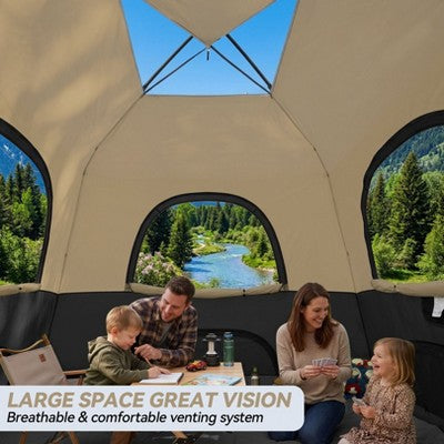 COBIZI 6-8 Person Camping Tent, Easy Setup Waterproof Windproof Backpacking Tent with Removable Rainfly (LOCAL PICKUP ONLY)