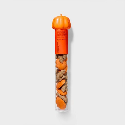 Halloween Pumpkin Flavor Biscuit Filled Jack-O-Lantern Tube Dog Treats - Boots & Barkley 5oz