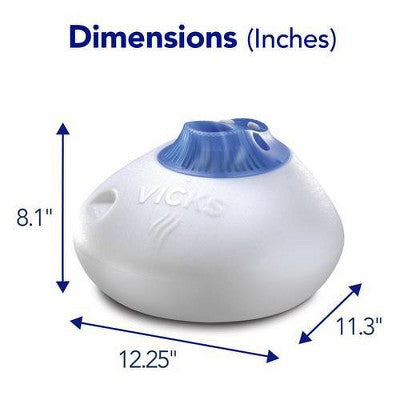 Vicks Warm Steam Vaporizer Humidifier with Night Light - 1.5gal - 600 sq ft - White