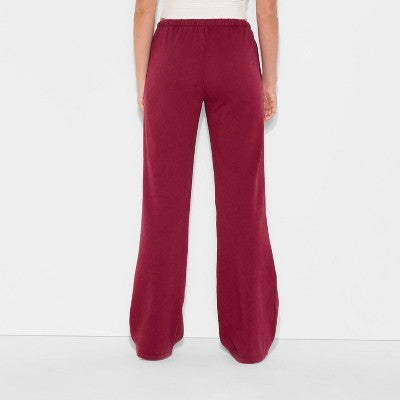 Women's Mid-Rise Knit Sweatpants - Wild Fable Burgundy XL