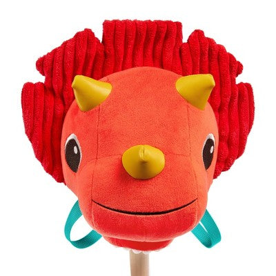 B. toys Hop 'n' Ride Tommy Triceratops - Plush Dinosaur Hobbyhorse with Sounds