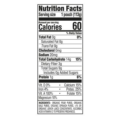Happy Baby Organics Clearly Crafted Stage 2 Pears, Kale & Spinach 4oz