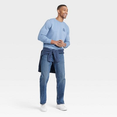 French Terry Crewneck Pullover Sweatshirt-Goodfellow & Co Blue S