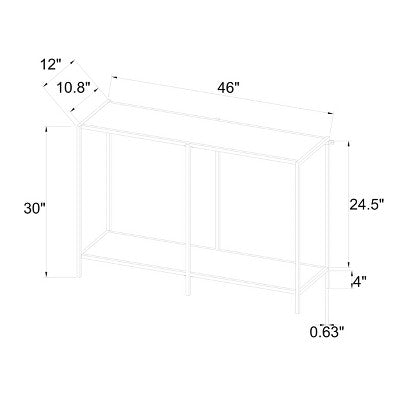 Faux Marble and Metal Console Table Gold - Threshold: Sleek Two-Tiered, Rectangular Design, 30" High (LOCAL PICKUP ONLY)
