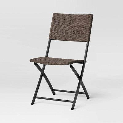 1pc Wicker Outdoor Portable Folding Chair orange - Room Essentials (LOCAL PICKUP ONLY)