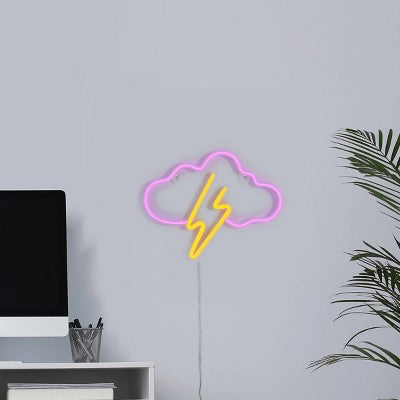 GEMS 'Cloudy with a Change of Lightening' Novelty Neon Wall Light: LED Battery-Powered