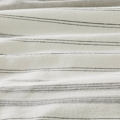 3pc King Alternating Pinstripe Duvet & Sham Set Gray/Cream - Hearth & Hand with Magnolia