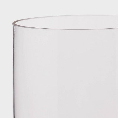 Clear Hurricane 5.31"x10" Pillar Candle Holder - Room Essentials: Sophisticated Tabletop Glass Decor