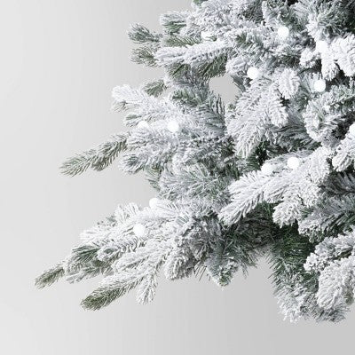 7.5' Balsam Fir Pre-Lit Flocked Artificial Christmas Tree with Power Pole & Foot Pedal - Wondershop (LOCAL PICKUP ONLY)
