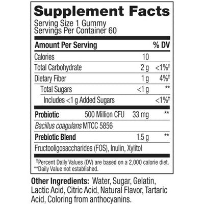 OLLY Probiotic + Prebiotic Gummies - Peachy Peach- 60ct