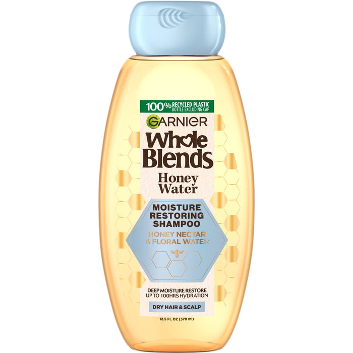 Garnier Whole Blends Honey Water Moisture Restoring Shampoo, Dry Hair, for Adults, 12.5 fl oz