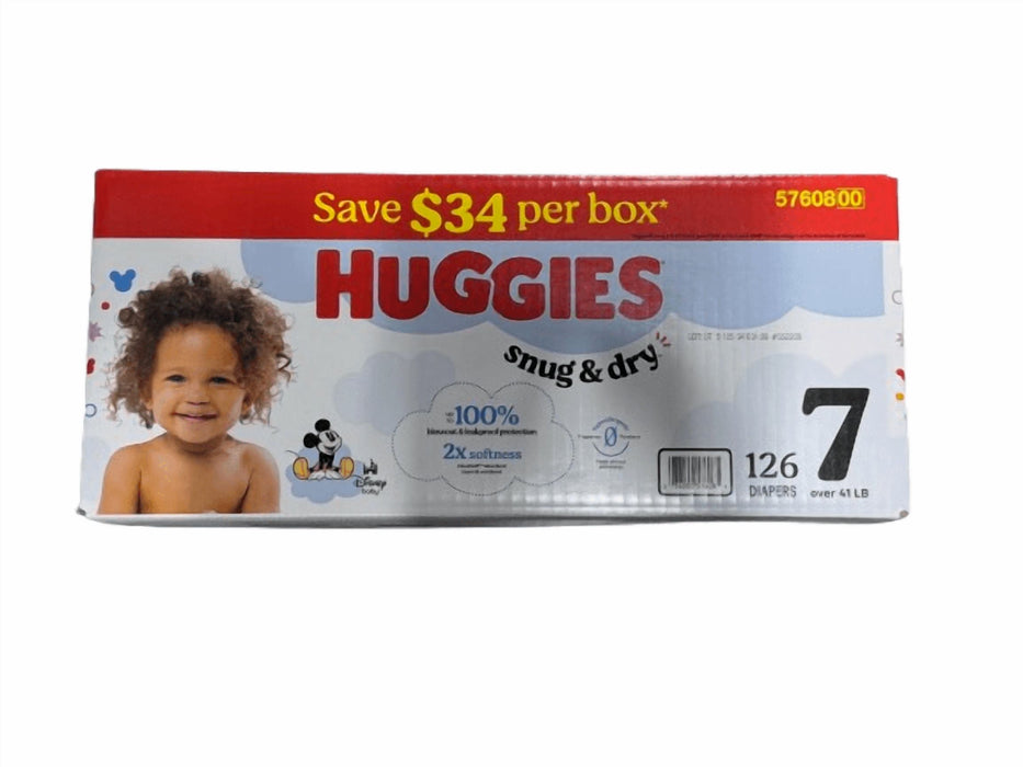 Huggies Snug & Dry Leakproof Baby Diapers, Size 7 (Over 41 lb), 126 Count (LOCAL PICKUP ONLY)