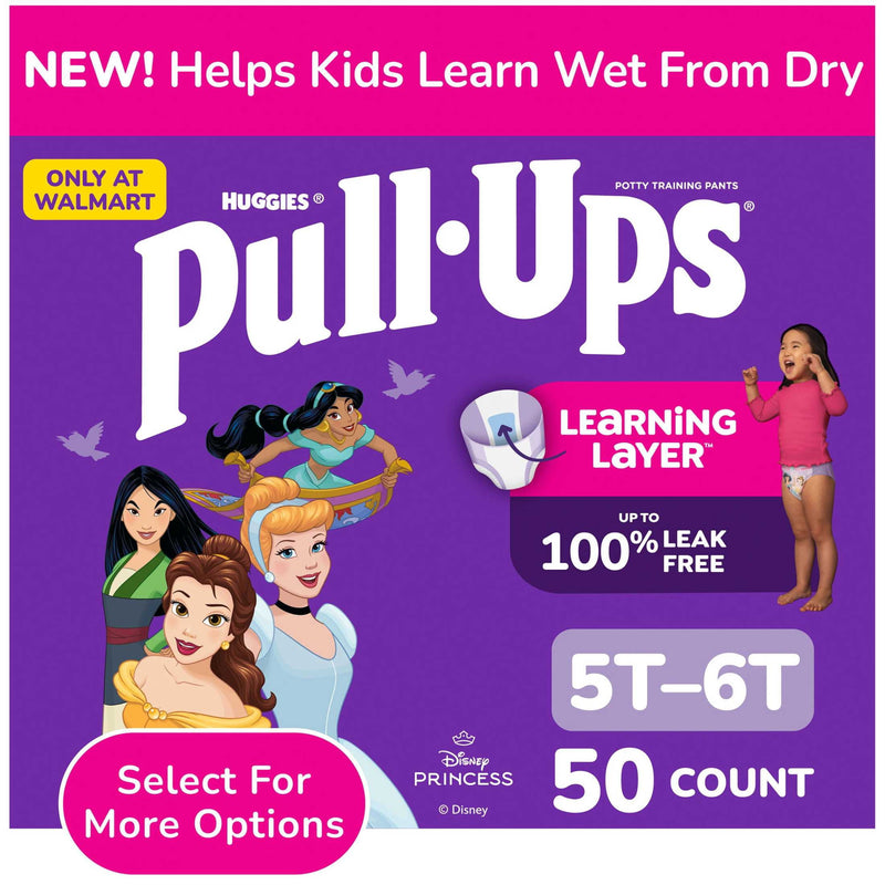 Pull-Ups Girls' Potty Training Pants, 5T-6T (46-60 lbs), 50 Count (Select for More)