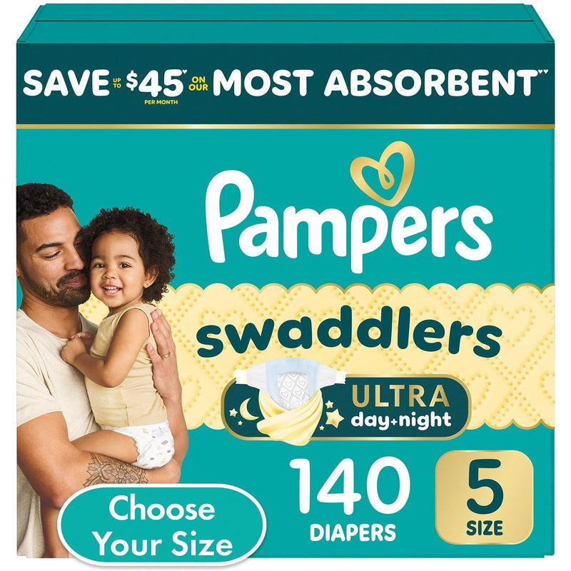 Pampers Swaddlers Diapers Size 5 (2037 lb), Ultra Day & Night Protection, 140 Count